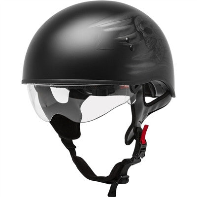 GMAX HH-65 Half Helmet - Ritual Naked Matte Black/Silver