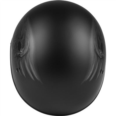 GMAX HH-65 Half Helmet - Ritual Naked Matte Black/Silver