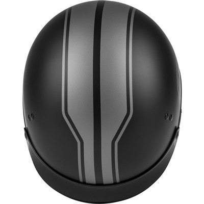GMAX HH-65 Half Helmet - Full Dressed Twin Matte Black/Silver