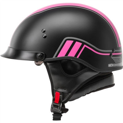 GMAX HH-65 Half Helmet - Full Dressed Twin Matte Black/Pink