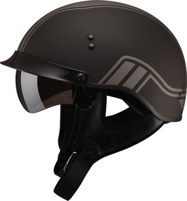 GMAX 2019 Graphics Gm65 Full Dress Half Helmet Twin Flat - Black/Silver