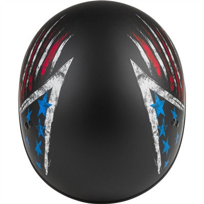 GMAX HH-65 Half Helmet - Bravery Matte Black/Red/White/Blue