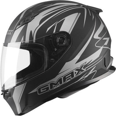 GMAX 2019 FF49 Graphic Full Face Street Helmet - Derk Flat Black/Silver