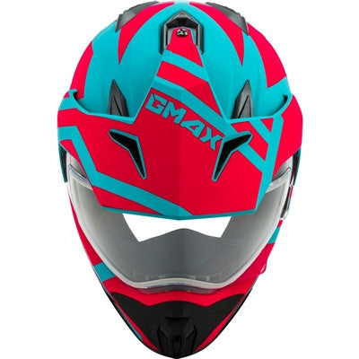 GMAX GM-11S Dual-Sport Trapper Snow Helmet - Matte Teal/Orange