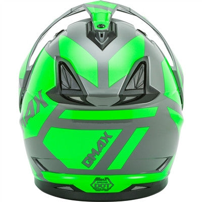 GMAX GM-11S Dual-Sport Trapper Snow Helmet - Grey/Neon Green