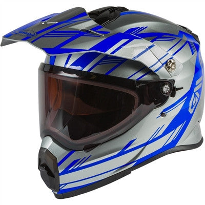GMAX AT-21S Adventure Epic Snow Helmet - Silver/Blue