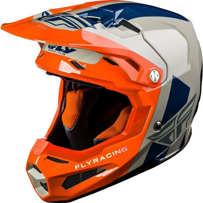 FLY Racing 2020 Origin Formula with AIS Helmet - Grey/Orange/Blue