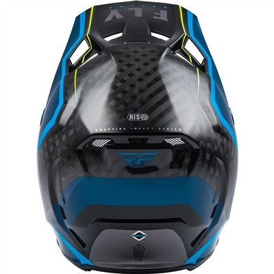 FLY Racing 2021 Youth Formula Carbon Axon Offroad Helmet - Black/Blue/Hi-Vis - Youth Large
