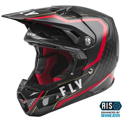 FLY Racing 2021 Youth Formula Carbon Axon Offroad Helmet - Black/Red/Gold - Youth Large