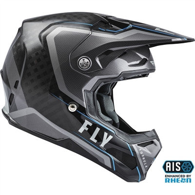 FLY Racing 2021 Youth Formula Carbon Axon Offroad Helmet - Black/Grey/Blue - Youth Large