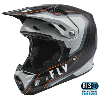 FLY Racing 2021 Youth Formula Carbon Axon Offroad Helmet - Black/Grey/Orange - Youth Large