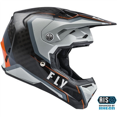 FLY Racing 2021 Youth Formula Carbon Axon Offroad Helmet - Black/Grey/Orange - Youth Large