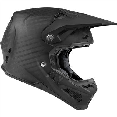 FLY Racing 2021 Youth Formula Carbon Solid Matte Offroad Helmet - Matte Black/Carbon - Youth Large