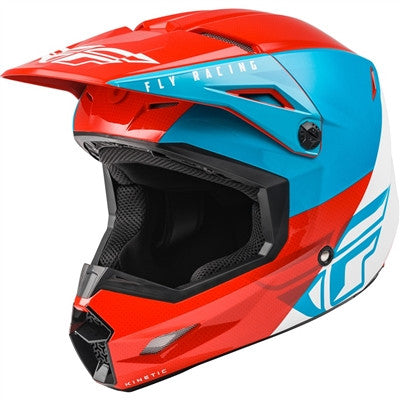 FLY Racing 2021 Kinetic Straight Edge Offroad Helmet - Red/White/Blue