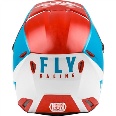 FLY Racing 2021 Kinetic Straight Edge Offroad Helmet - Red/White/Blue