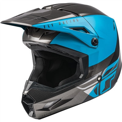 FLY Racing 2021 Kinetic Straight Edge Offroad Helmet - Blue/Grey/Black