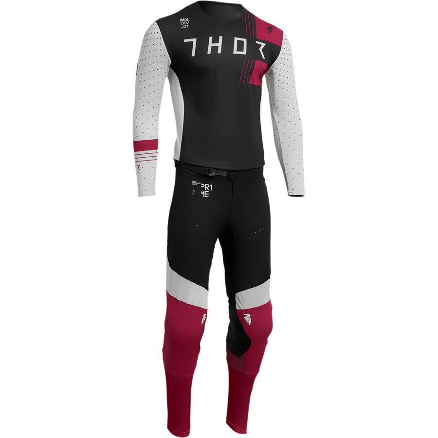 Thor 2022 Prime Strike Jersey Pant Combo White/Maroon