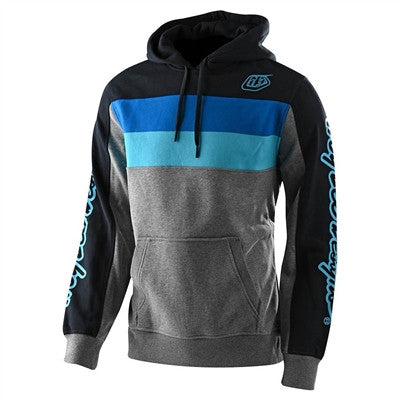 Troy Lee Designs Block Signature Pullover Hoodie - Grey/Blue