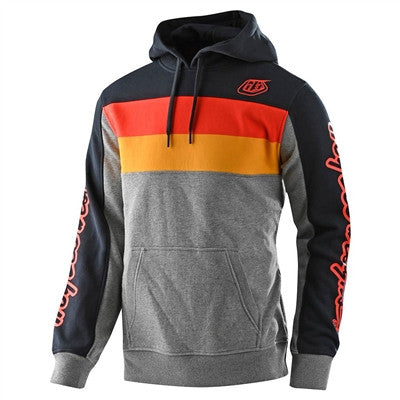 Troy Lee Designs Block Signature Pullover Hoodie - Grey/Orange