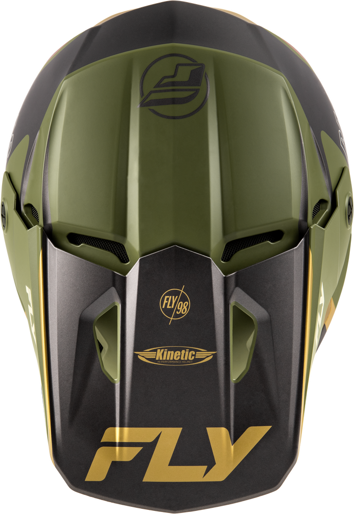 FLY Racing Kinetic Rally Offroad Helmet Matte Moss Grey/Khaki/Off-White