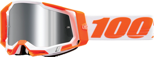 100% - 50010-00013 - RACECRAFT 2 GOGGLE ORANGE MIRROR SLVR FLASH LENS