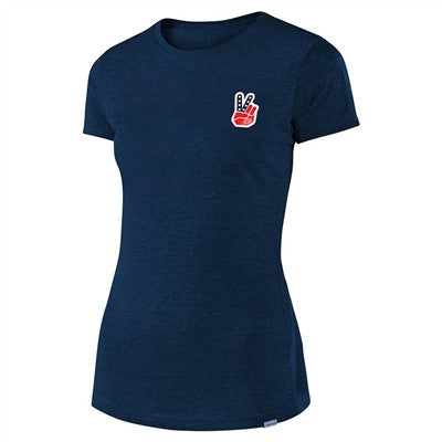 Troy Lee Designs Womens Peace & Wheelies Tee - Navy
