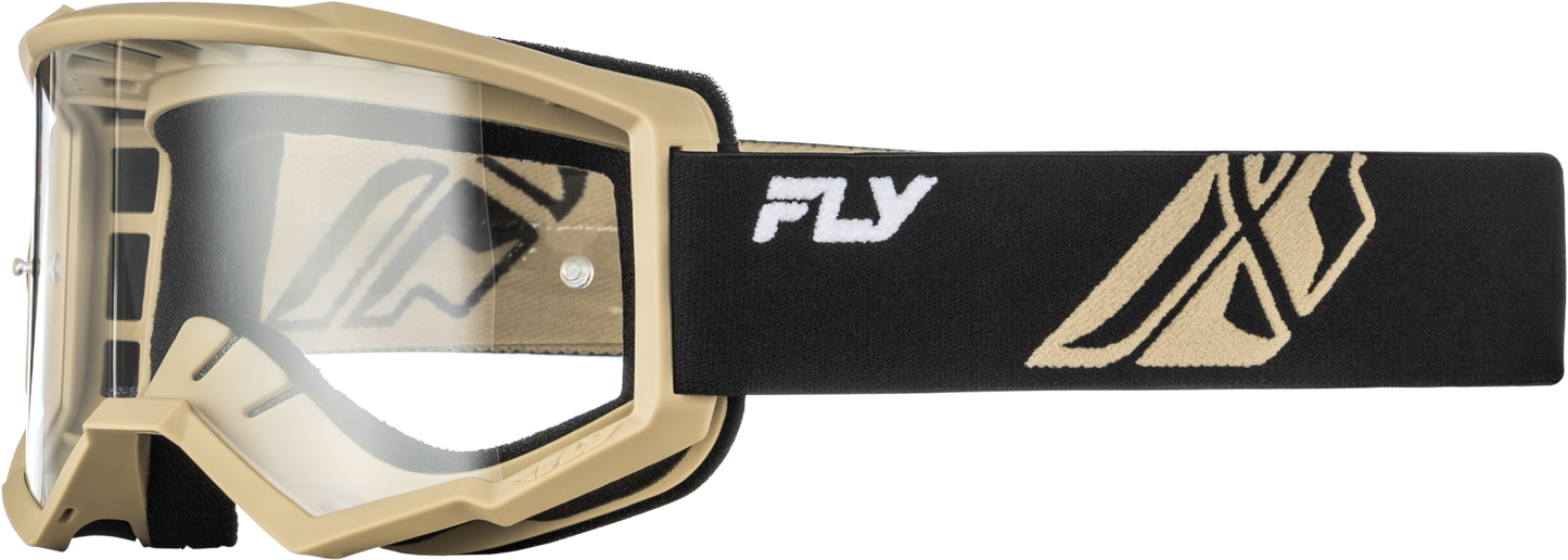 FLY Racing Focus Black/Khaki with Clear Lens