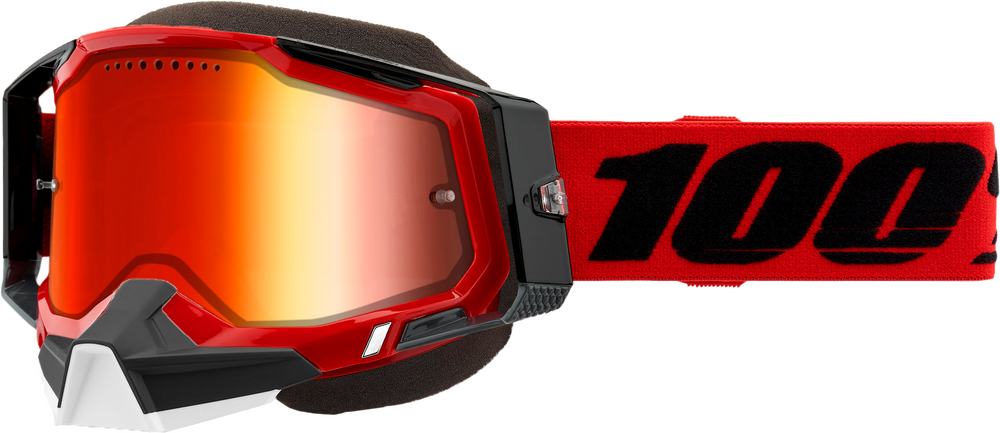 100% - 50012-00003 - RACECRAFT 2 SNOWMOBILE GOGGLE RED MIRROR RED LENS