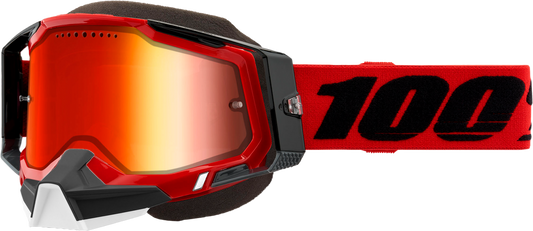 100% - 50012-00003 - RACECRAFT 2 SNOWMOBILE GOGGLE RED MIRROR RED LENS