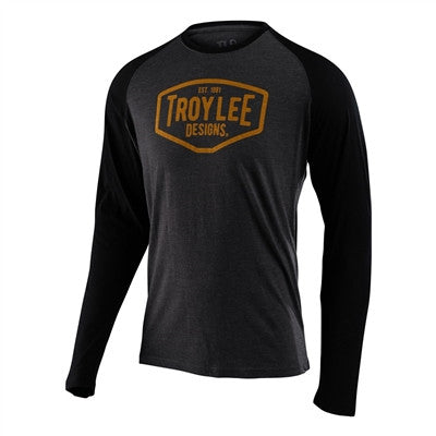 Troy Lee Designs Motor Oil L/S Raglan Tee - Charcoal/Black