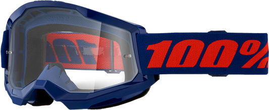100% - 50027-00021 - STRATA 2 GOGGLE NAVY CLEAR LENS