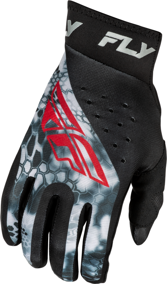 FLY Racing 2025 Pro Lite Kryptek Gloves Black/Red/Grey