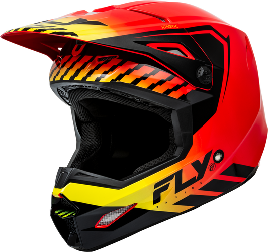 FLY Racing 2024 Youth Kinetic Menace Offroad Helmet Red/Black/Yellow
