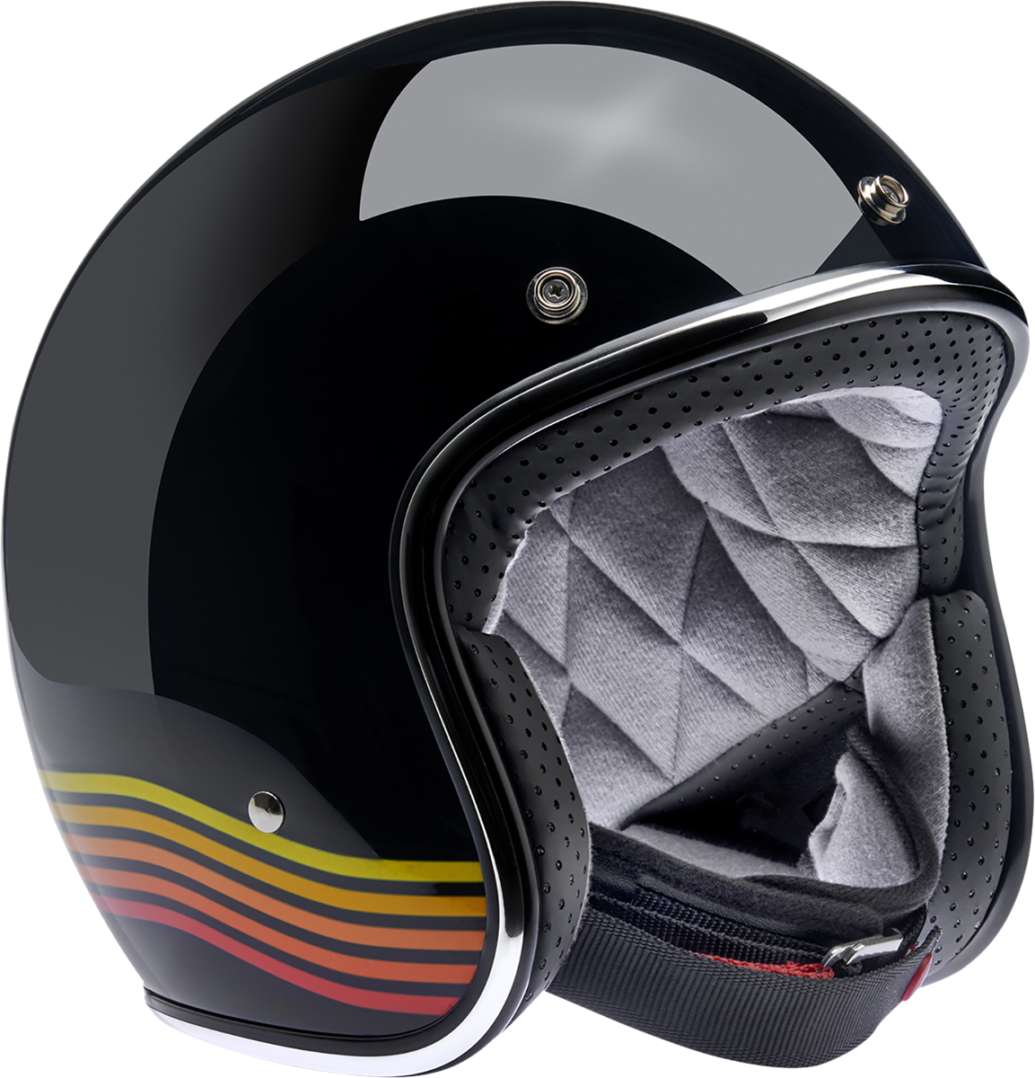Biltwell Bonanza Open Face Helmet Gloss Black Spectrum