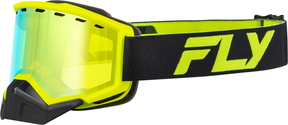 FLY RACING - FLB-24F8 - FOCUS SNOW GOGGLE BLACK/HI-VIS W/ GOLD MIRROR/YELLOW LENS
