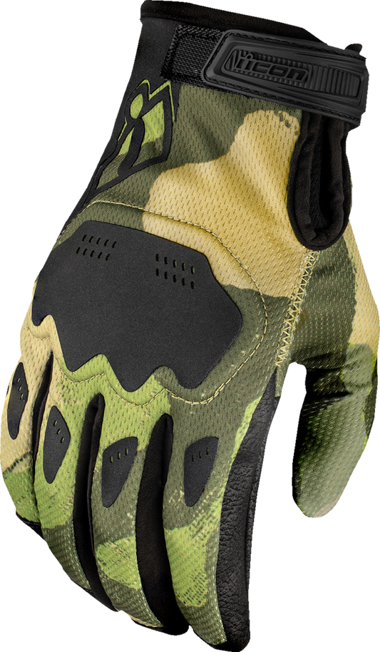 ICON Hooligan Magnacross Gloves Camo Tan