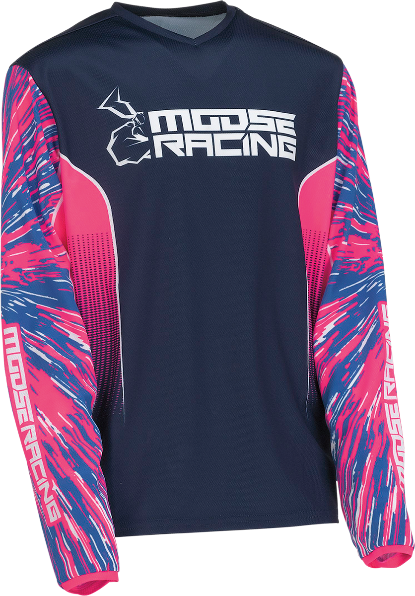 Moose Racing Youth Agroid Jersey Pink/Blue