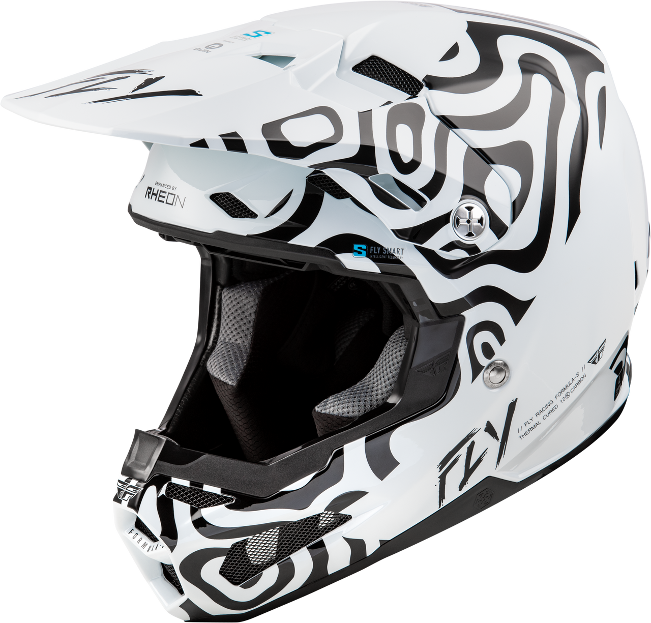 FLY Racing 2025 Formula S Carbon Abyss Helmet White/Black