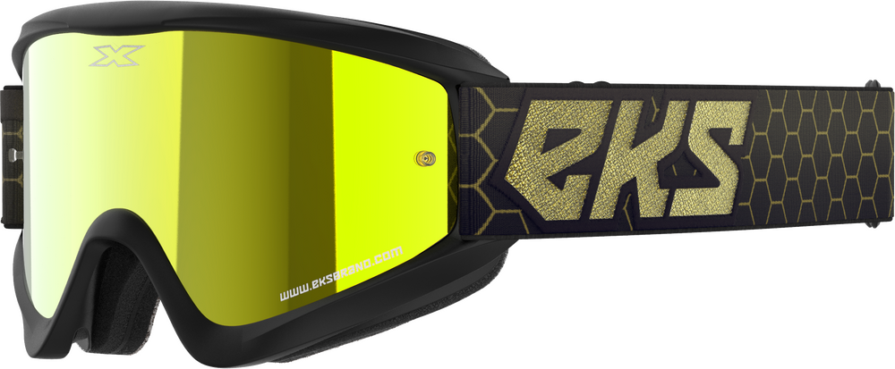 EKS BRAND - 067-60515 - FLAT OUT MIRROR GOGGLE BLK/GLD METALLIC GOLD MIRROR