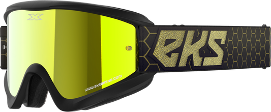 EKS BRAND - 067-60515 - FLAT OUT MIRROR GOGGLE BLK/GLD METALLIC GOLD MIRROR