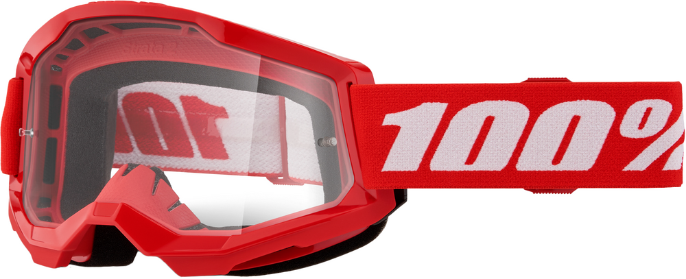 100% - 50027-00018 - STRATA 2 GOGGLE RED CLEAR LENS