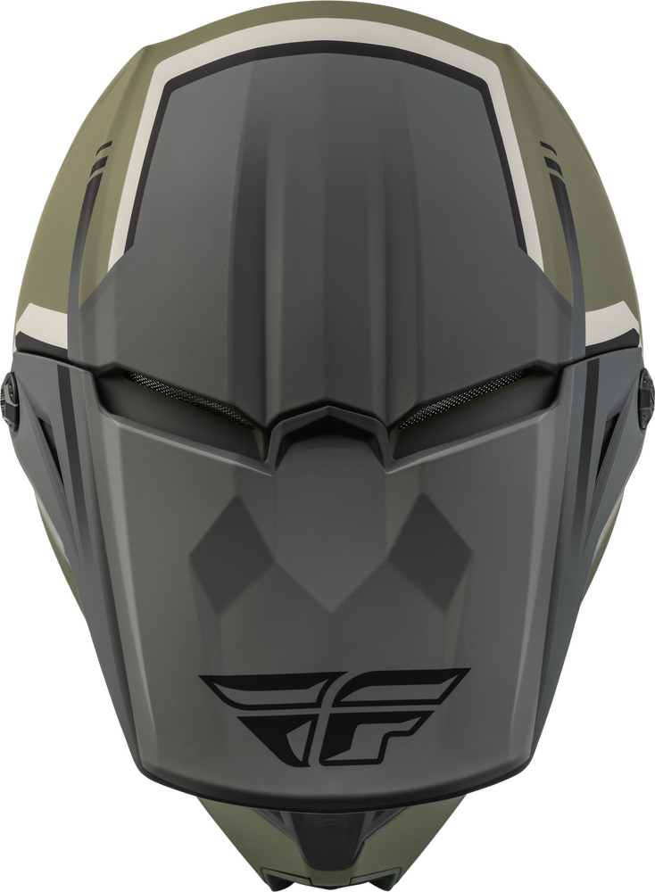 FLY Racing 2023 Kinetic Vision Offroad Helmet Matte Olive Green/Grey