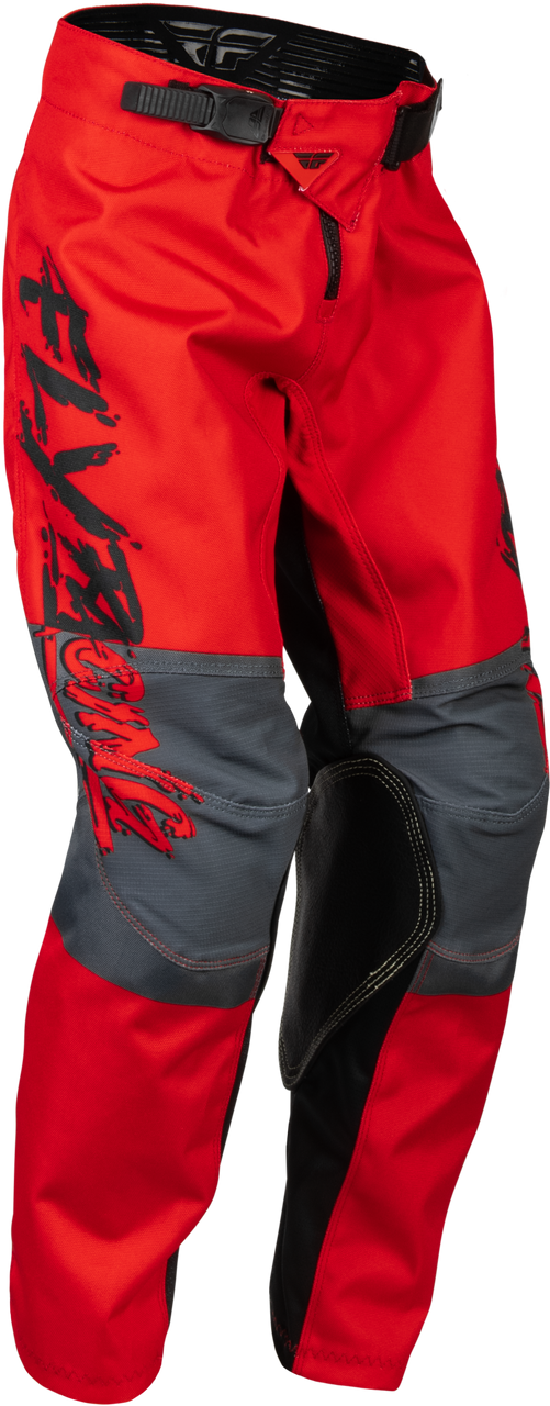 FLY Racing 2023 Youth Kinetic Khaos Pants Black/Red/Grey