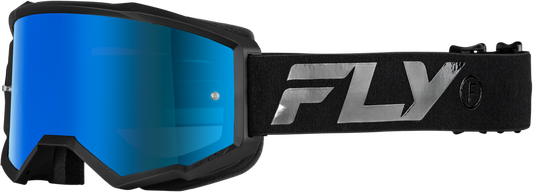 FLY Racing Zone Goggle Black/Black W/ Sky Blue Mirror/Smoke Lens