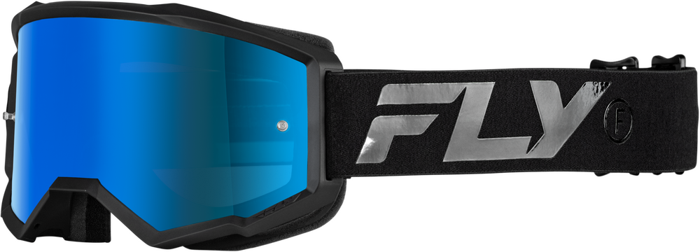 FLY Racing Youth Zone Goggle Black/Black W/ Sky Blue Mirror/Smoke Lens