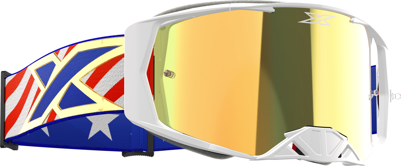EKS BRAND - 067-12024 - LUCID GOGGLE USA STARS AND STRIPES GOLD MIRROR LENS