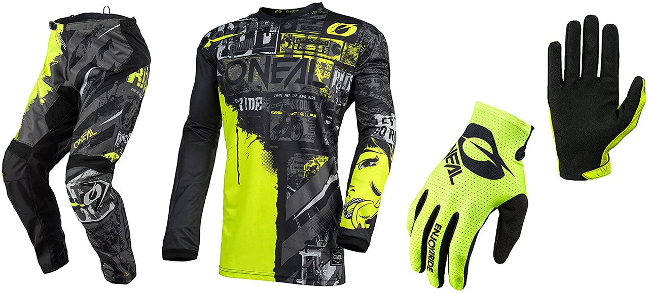 O'NEAL Element Ride Yellow Jersey Pant Gloves Combo