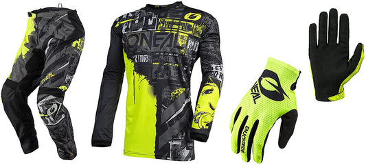 O'NEAL Element Ride Yellow Jersey Pant Gloves Combo