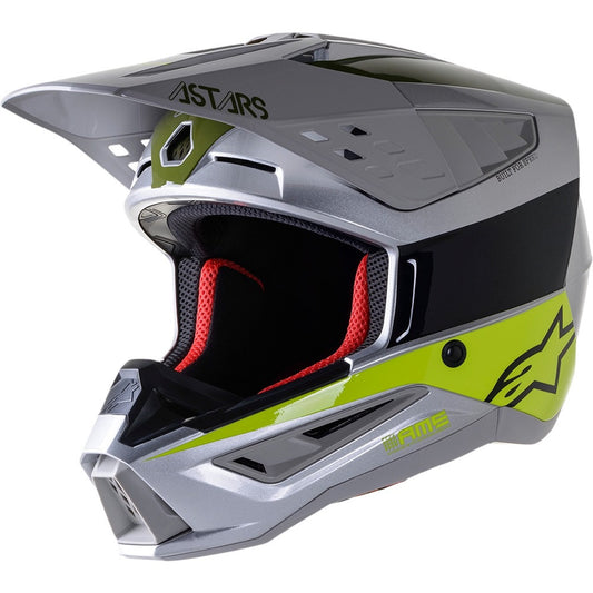 Alpinestars SM5 Bond Offroad Helmet Silver/Yellow/Green
