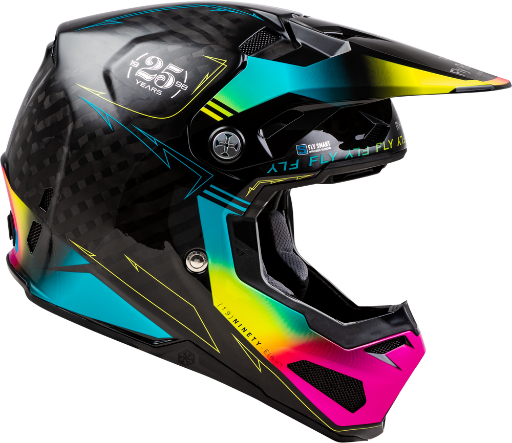 FLY Racing Limited Edition Formula S Carbon Legacy Helmet - Black/Electric Blu/Fuschia